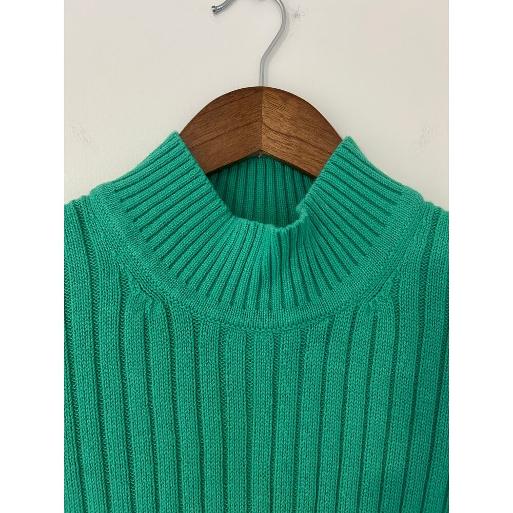 J Crew Cotton Cashmere Blend Short-Sleeve Turtleneck Sweater Kelly Green EUC - Picture 6 of 11